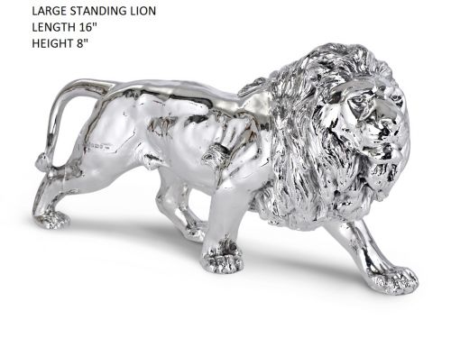 Hallmarked Sterling Silver Lion Figurine large